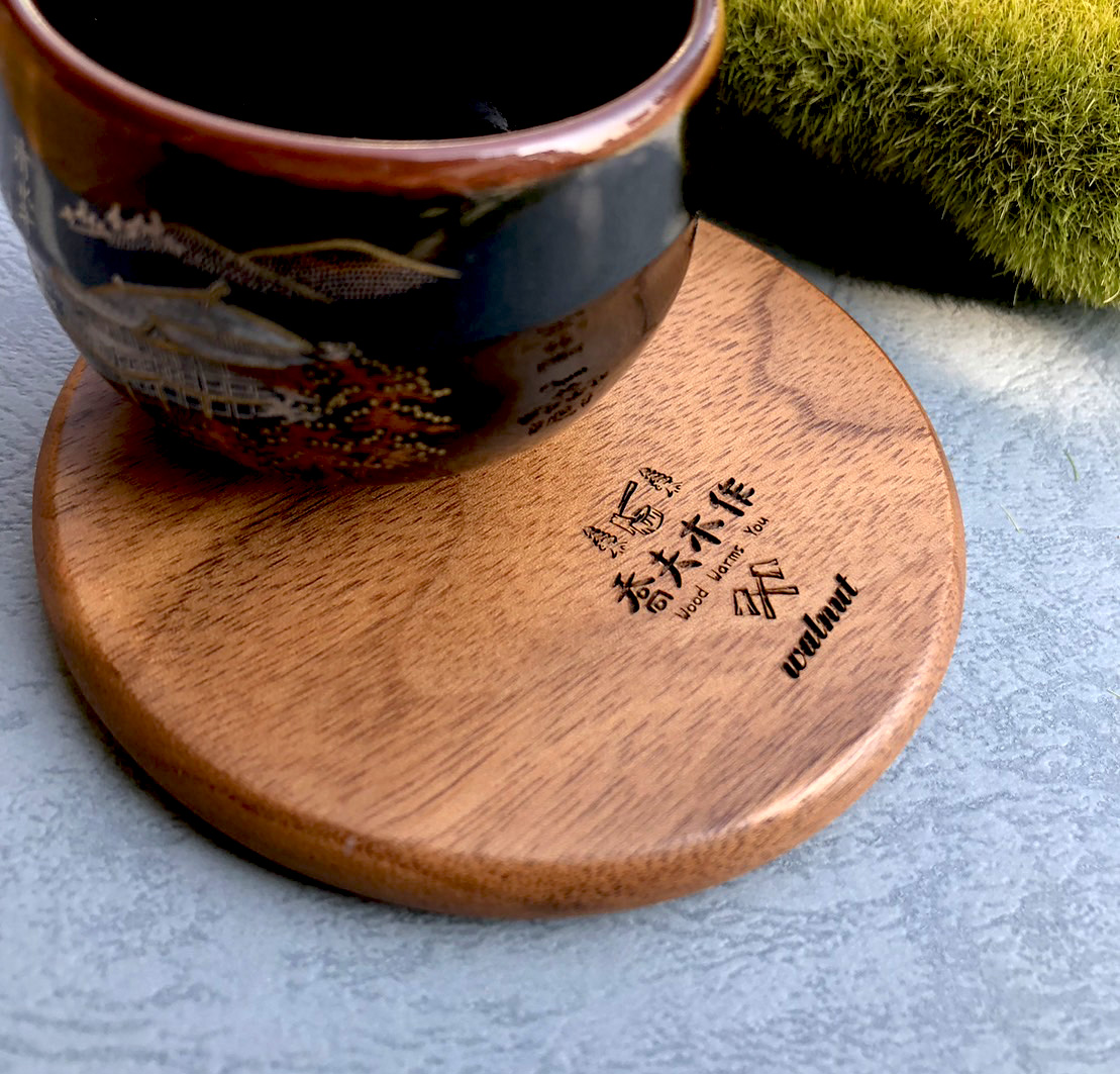 胡桃木圓形杯墊 胡桃木圓形杯墊